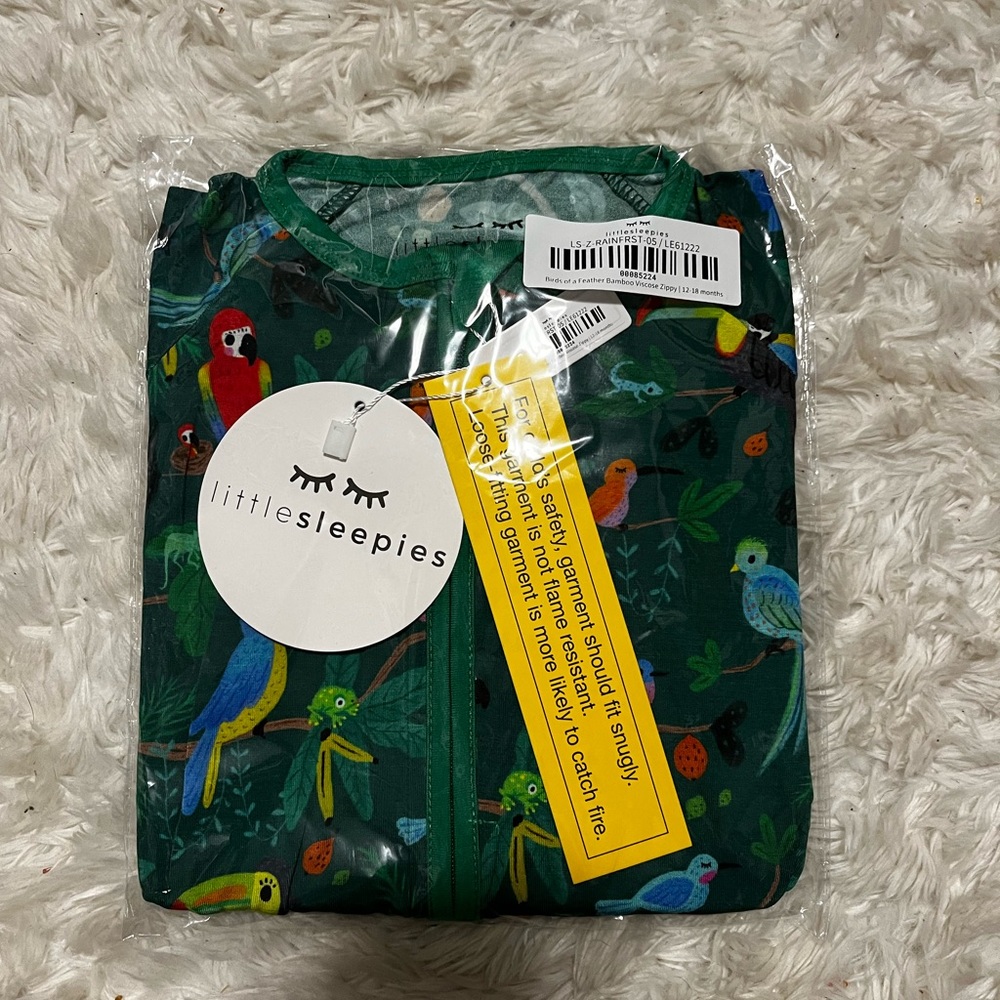 Little Sleepies Bird of a Feather Zippy 12-18M NIB